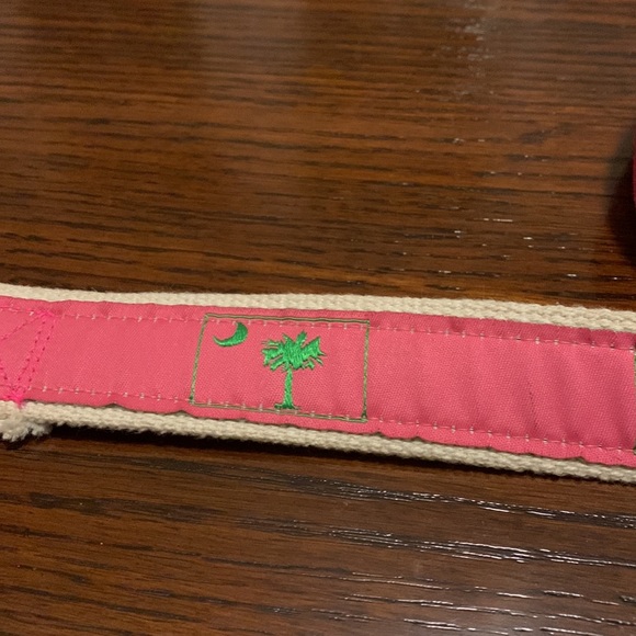 Moonshine belt, SC State Flag- Palmetto Tree and Moon, pink/green 38”. - Picture 2 of 3